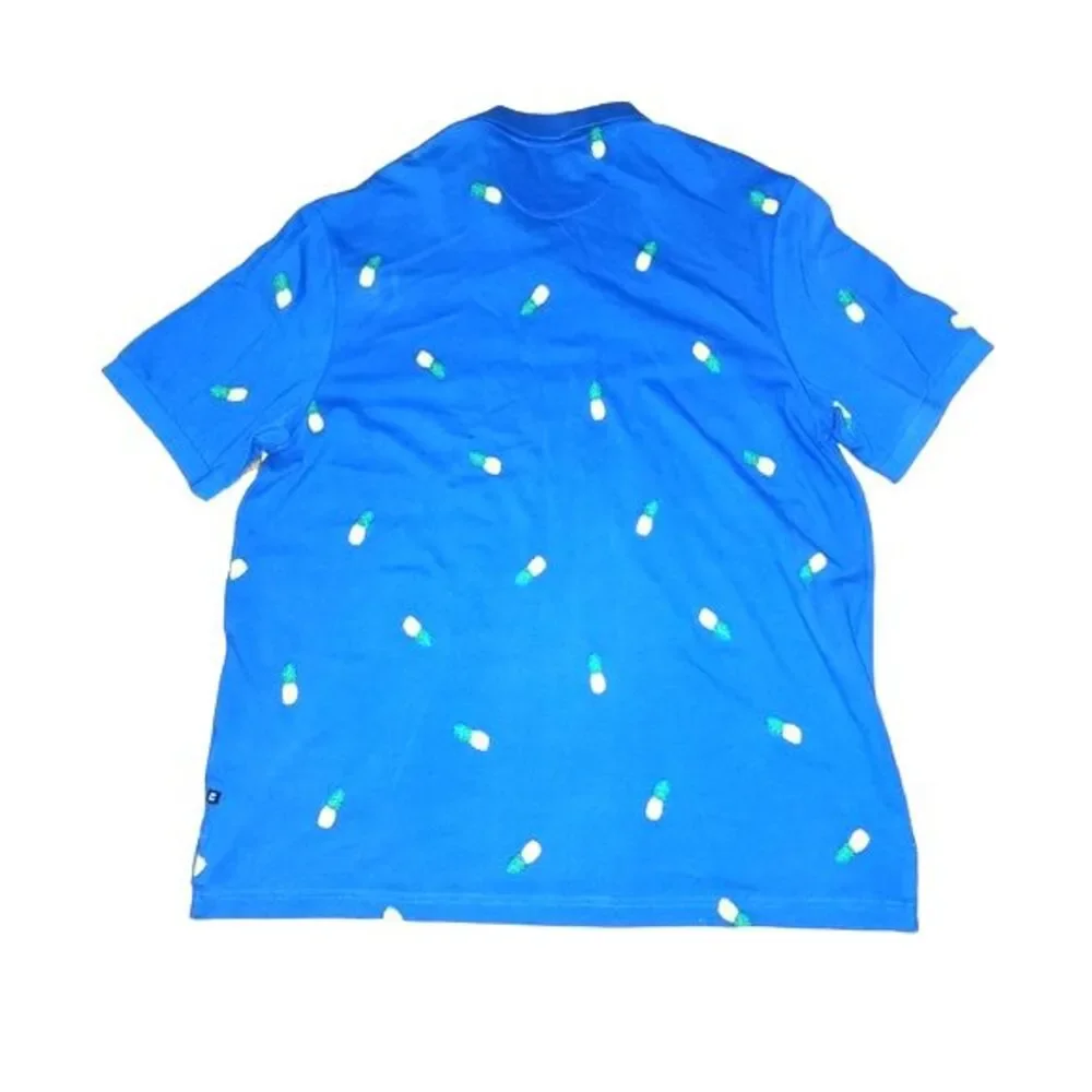 Chaps NWOT‎ Royal Blue Pineapple Short Sleeve Polo Shirt Size XL